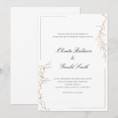 Klassieke Elegant Gold Flower Branch Wedding (Voorkant / Achterkant)