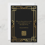 Klassieke Elegant Goud Zwart QR RSVP Bruiloft Kaart (Achterkant)