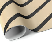 Klassieke Elegant kerstmis Gold Black Stripe Cadeaupapier (Rol Hoek)