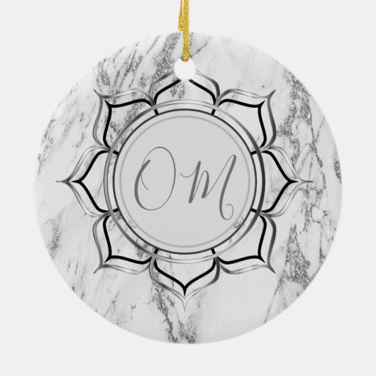 Klassieke Elegant Marble OM Keramisch Ornament (Achterkant)