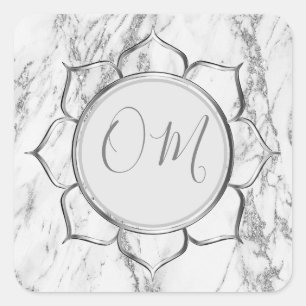 Klassieke Elegant Marble OM Vierkante Sticker