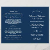 Klassieke Elegant Navy Blue Wedding Programma's (Voorkant)
