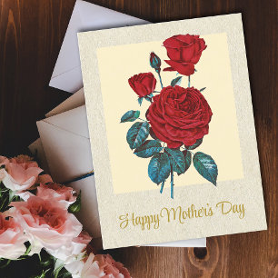 Klassieke Elegant  Red Roses Moederdag Briefkaart