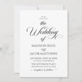 Klassieke Elegant Script Minimalistische bruiloft Kaart (Voorkant)