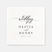 Klassieke Elegant Script Wedding Servet (Voorkant)