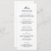 Klassieke Elegant Weddenrenmenu Menu (Voorkant / Achterkant)