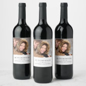 Klassieke Elegant Wedding Favor Foto Wine Labels Wijn Etiket (Flessen)