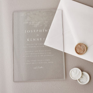 Klassieke Elegante Bijbelvers Christelijke bruilof Acryl Uitnodigingen