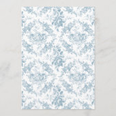 Klassieke Elegante Blauwe en Witte Bloemen Menu (Achterkant)