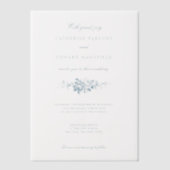 Klassieke Elegante Blauwe Gegraveerde Bloemen Vellum Uitnodigingen (Voorkant)