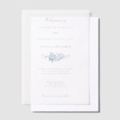 Klassieke Elegante Blauwe Gegraveerde Bloemen Vellum Uitnodigingen (Offset)