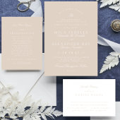 Klassieke Elegante Blush Roze Formele Bruiloft Informatiekaartje