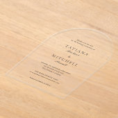 Klassieke Elegante Bruiloft Bewaar de Datum Acryl Uitnodigingen (Laagn)