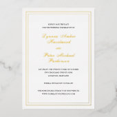 Klassieke Elegante Bruiloft Bewaar de Datum Folie Uitnodiging (Voorkant)