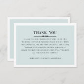 Klassieke elegante bruiloft. Eenvoudig grijs en bl Bedankkaart (Voorkant / Achterkant)