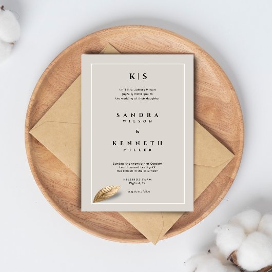 Klassieke & Elegante Bruiloft Kaart