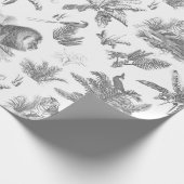 Klassieke Elegante Dieren in Wilderness Grijze Teg Cadeaupapier (Hoek)