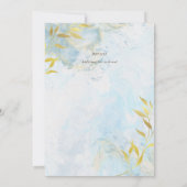 Klassieke Elegante DOOP Uitnodiging Aqua Blauw Gou (Achterkant)