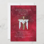 Klassieke Elegante DOOP Uitnodiging Robijnrood (Voorkant)