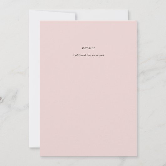 Klassieke Elegante DOOP Uitnodiging Roze Calla Lel (Achterkant)