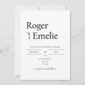 Klassieke elegante eenvoudige bruiloft kaart (Voorkant)