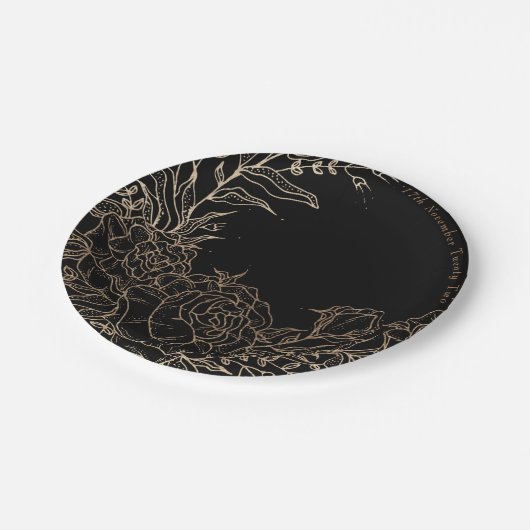 Klassieke elegante en moderne goudmakreel papieren bordje (Gekanteld)