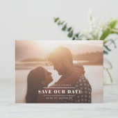 Klassieke & elegante foto bruiloft save the date (Staand voorkant)