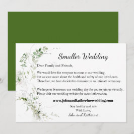 Klassieke Elegante Groene Bladeren Kleinere Trouwf Aankondiging