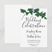 Klassieke Elegante Groene Engels Ivy Wedding Kaart (Voorkant / Achterkant)