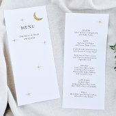 Klassieke Elegante Hemelse Gouden Maan Sterren Bru Menu