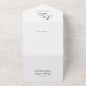 Klassieke Elegante Kalligrafie QR Code Foto Bruilo All In One Uitnodiging (Buitenkant)