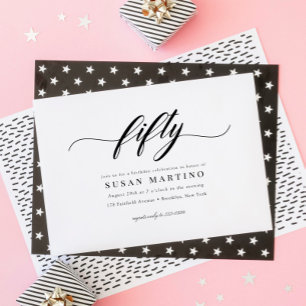 Klassieke elegante kalligrafie script 50e verjaard kaart