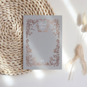 Klassieke Elegante Kam Monogram Bruiloft Bedankkaart