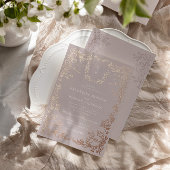 Klassieke Elegante Kam Monogram Bruiloft Folie Uitnodiging