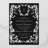 Klassieke Elegante Kam Monogram Bruiloft Folie Uitnodiging (Voorkant)