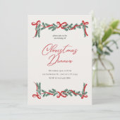 Klassieke & Elegante Kerstdiner Uitnodiging (Staand voorkant)