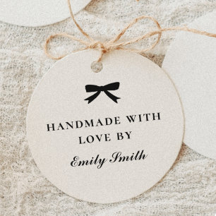 Klassieke Elegante Lint Boog Handgemaakt met Liefd Rubberstempel