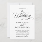 Klassieke Elegante Minimalistische Bruiloft Kaart (Voorkant)