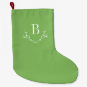 Klassieke elegante monogram grote kerststop kerstsok (Voorkant)
