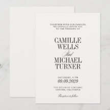 Klassieke Elegante Monogram Huwelijksuitnodiging