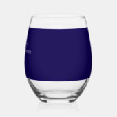 Klassieke elegante naam Aangepast blauw en wit Wijnglas Zonder Voet (Links)