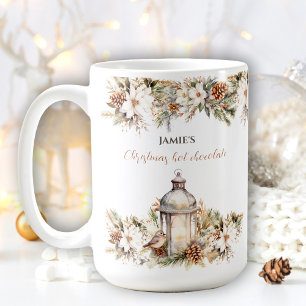 Klassieke Elegante Naam Kerstmis Hot Chocolate Lar Koffiemok