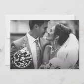 Klassieke elegante net getrouwde foto aankondiging (Voorkant)