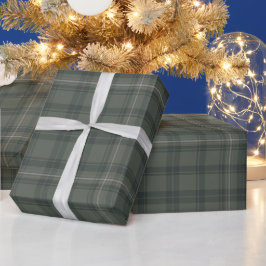 Klassieke Elegante Olijfgroene Tartan Plaid Gift W Cadeaupapier