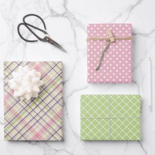 Klassieke Elegante Pasen Geruite Cadeaupapier Vel