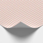 Klassieke Elegante Pastel Peach Gingham Patroon Cadeaupapier (Hoek)
