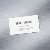 Klassieke Elegante Plain Eenvoudige Witte Minimali Magnetisch Visitekaartje (Voorbeeld)