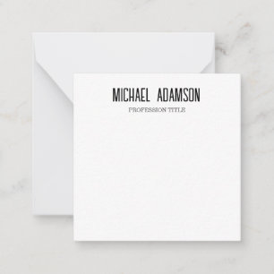 Klassieke Elegante Plain Eenvoudige Witte Minimali Notitiekaartje