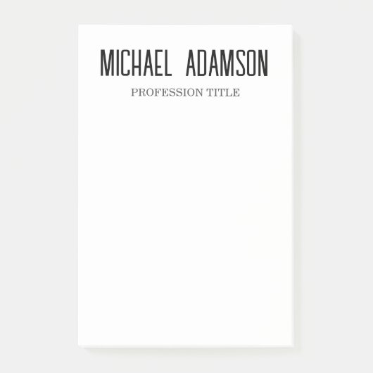 Klassieke Elegante Plain Eenvoudige Witte Minimali Post-it® Notes (Voorkant)