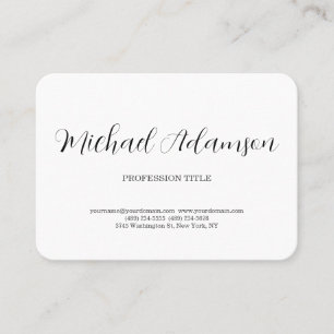 Klassieke Elegante Plain Eenvoudige Witte Minimali Visitekaartje